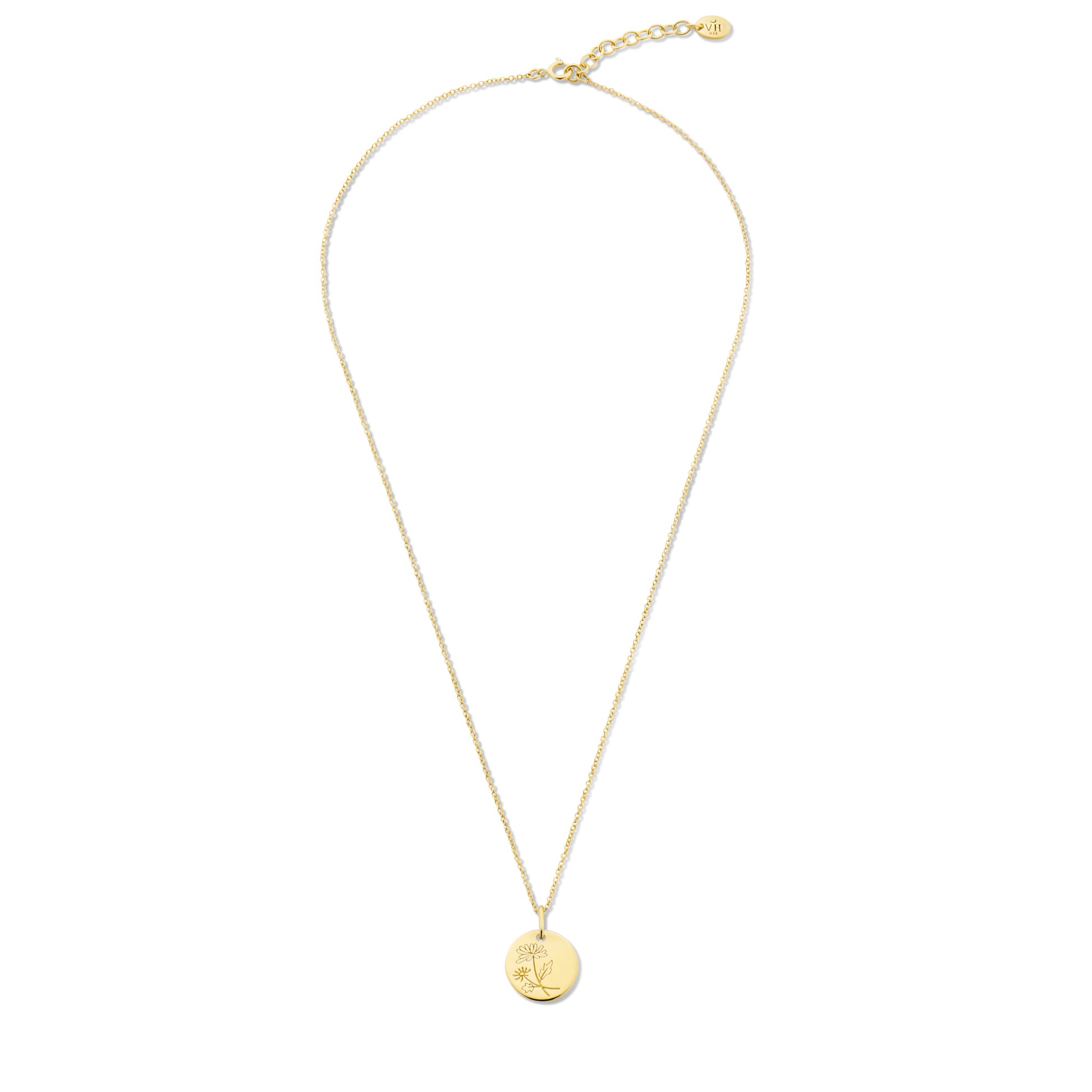 Violet Hamden Venus 925 Sterling Silver Gold-coloured Necklace with Birthflower VH340025-JUN