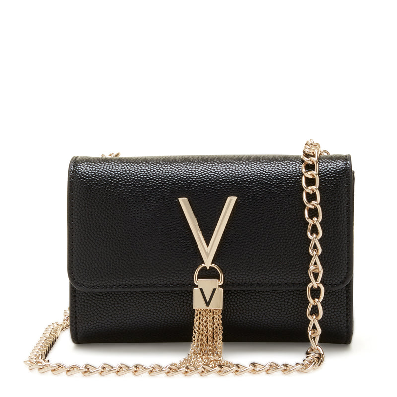 Valentino Bags Divina Black & Gold Crossbody Bag VBS1R403GNERO/GOLD-zoom-