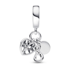 Pandora Moments 925 Sterling Silver Infinity, Disc And Heart Charm 792201C01