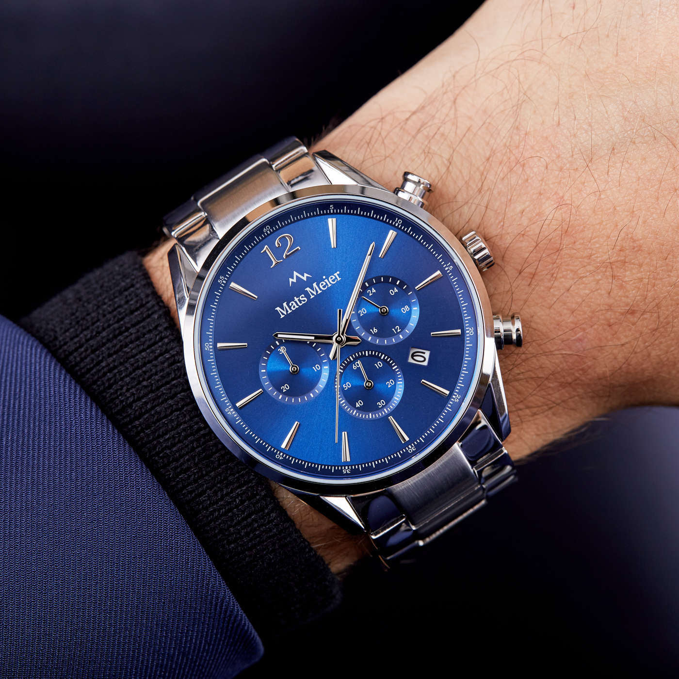 Mats Meier Grand Cornier Chrono Blue/Silver Coloured Watch MM00108