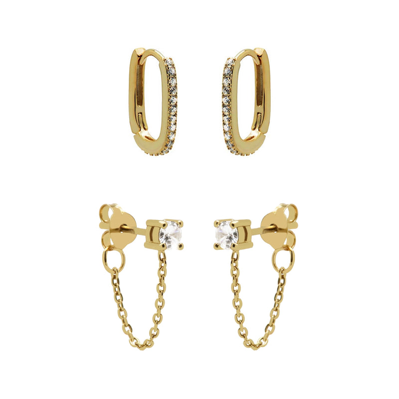 Karma 925 Sterling Silver Gold-coloured Sun Kissed Earparty EPV22GP-zoom-