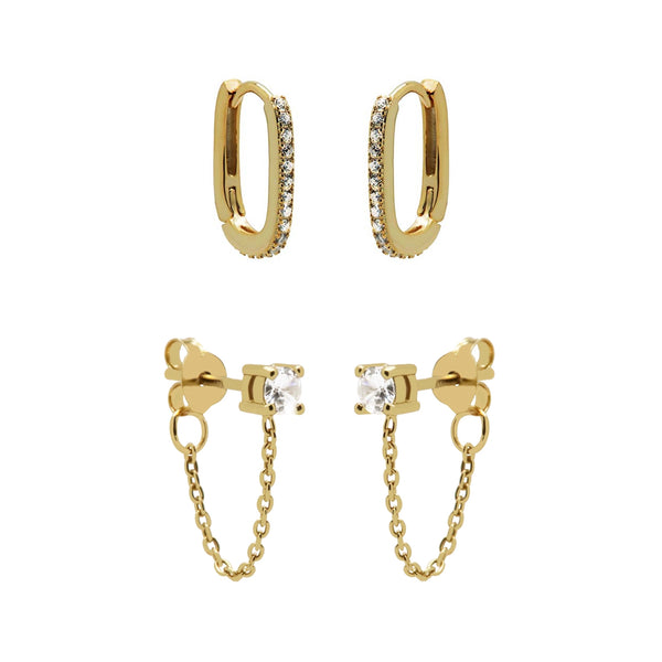 Karma 925 Sterling Silver Gold-coloured Sun Kissed Earparty EPV22GP