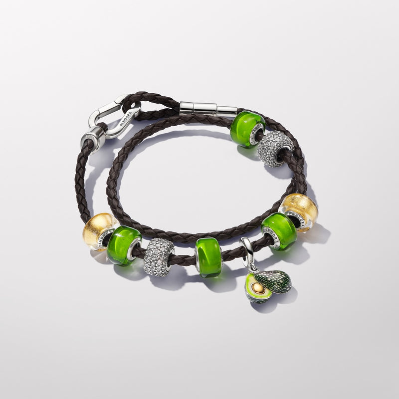 Pandora Moments 925 Sterling Silver Avocado Charm with Gold Plating 763405C01-zoom-