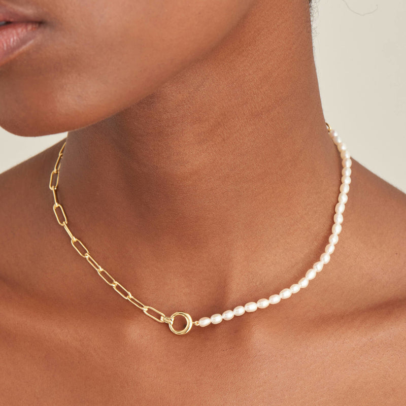 Ania Haie Pearl Power 925 Sterling Silver Gold-coloured Necklace AH-N043-01G-zoom-