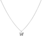 Karma 925 Sterling Silver Butterfly Necklace T230 (Length: 38.00-45.00 cm)