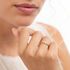 Isabel Bernard Rivoli Esme 14 Karat Gold Stacking Ring With Zirconia Stones IB330110-52