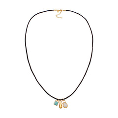 Elli 925 Sterling Silver Layered Choker Gold plated with Moonstone 2004-BF-0008265-001