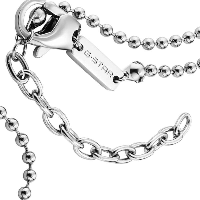 G-STAR D-Tag Zilverkleurige Box Chain Ketting GSJ.102.02-zoom-