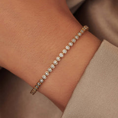 Isabel Bernard De la Paix Alfie 14 Carat Golden Tennis Bracelet | diamond 0.36 ct | IBD320007