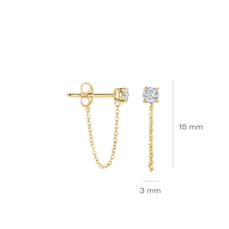 Blush 14 karaat Gouden Oorknoppen 7345YZI-zoom-