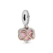 Pandora Moments 925 Sterling Silver Infinity Heart Charm with 14 Carat RoseGold Plating 788878C01
