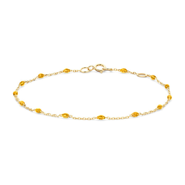 Armband met Karamelkleurige Resin ⌀ 0.7 mm 14k goud