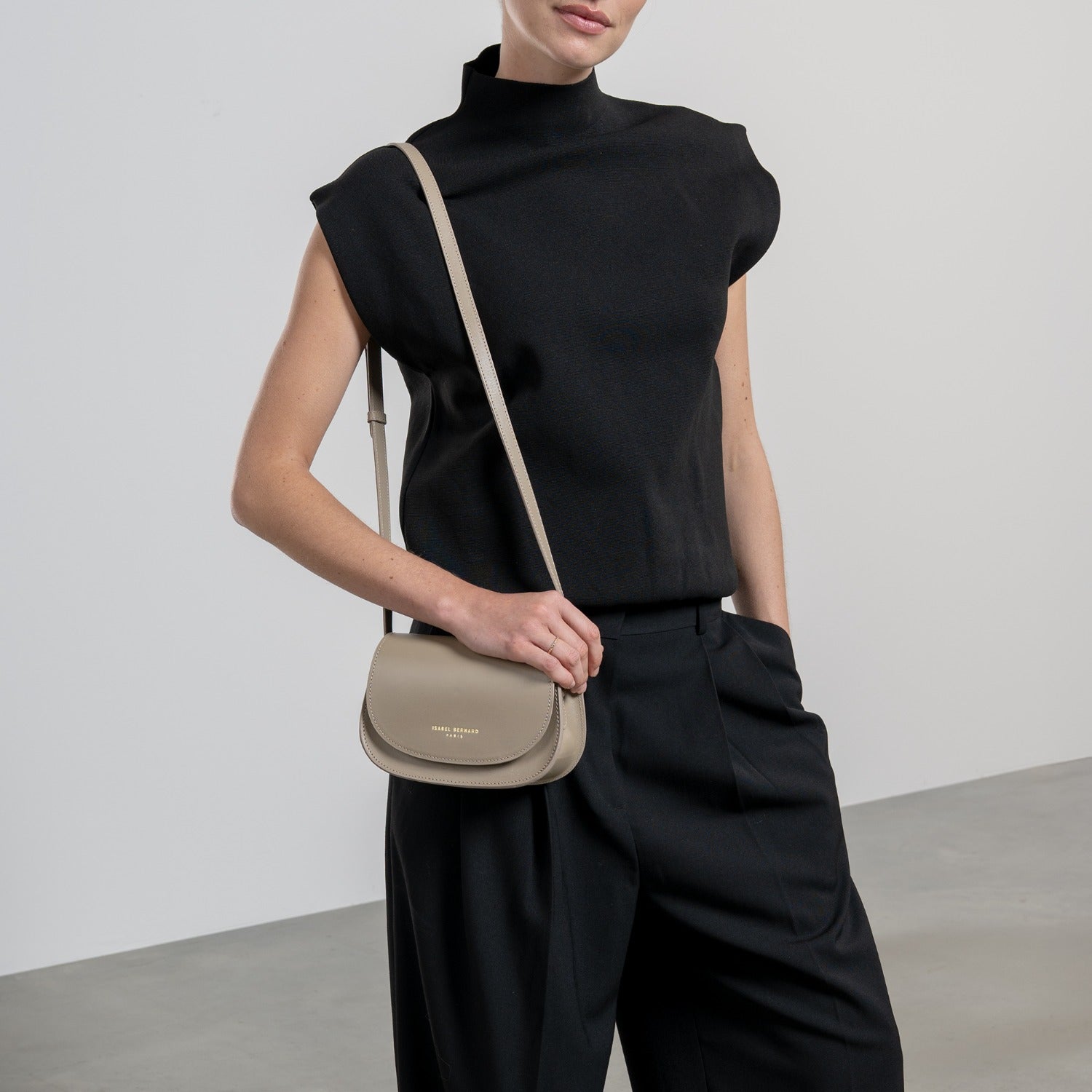 Montmartre Manon Taupe Vegetable Tanned Leather Crossbody Bag IB21116