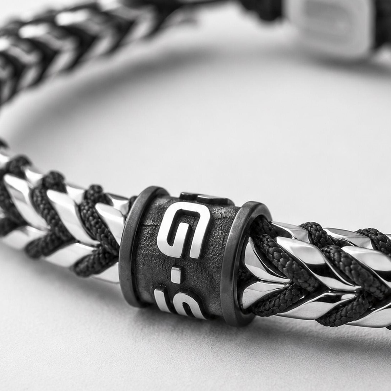 G-STAR DualShield Silver and Black Bracelet GSJ.108.01