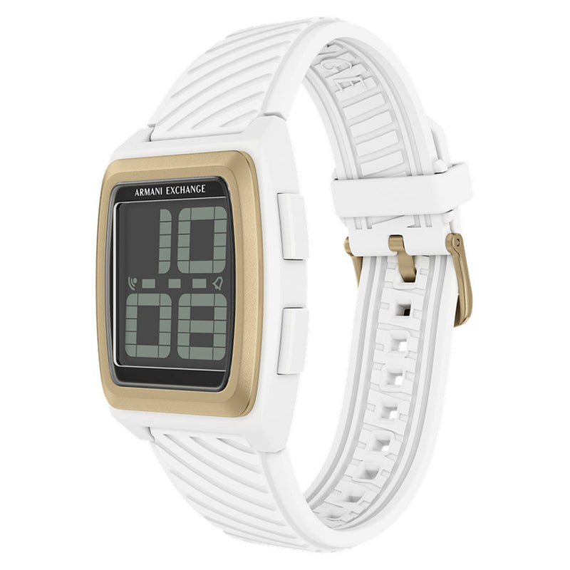Armani Exchange White Oval Digital Watch AX2968-zoom-