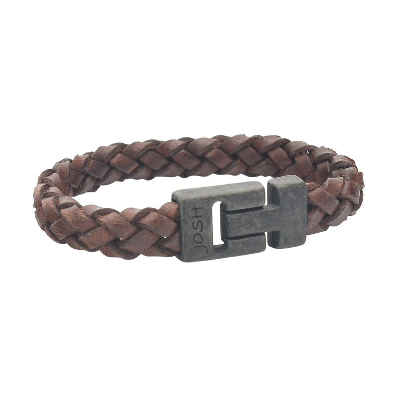 Josh Cognac Leren Armband 24979-BRA-VB/COGNAC/M-zoom-