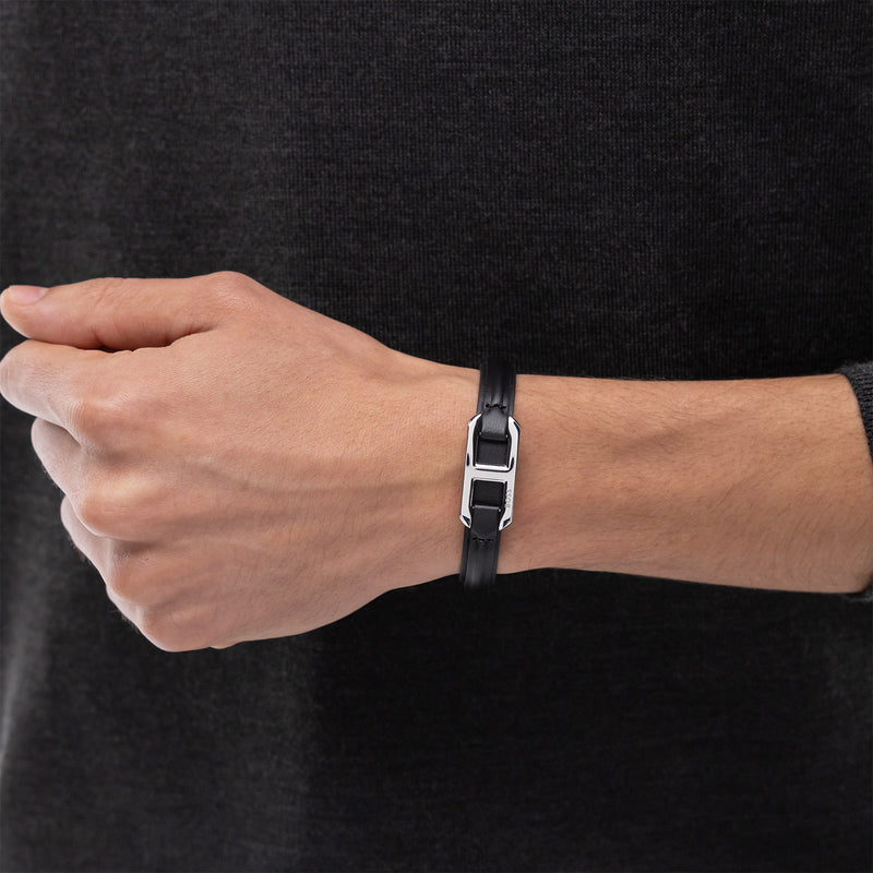 Hugo Boss BOSS Black Leather Bracelet HBJ1580783M-zoom-