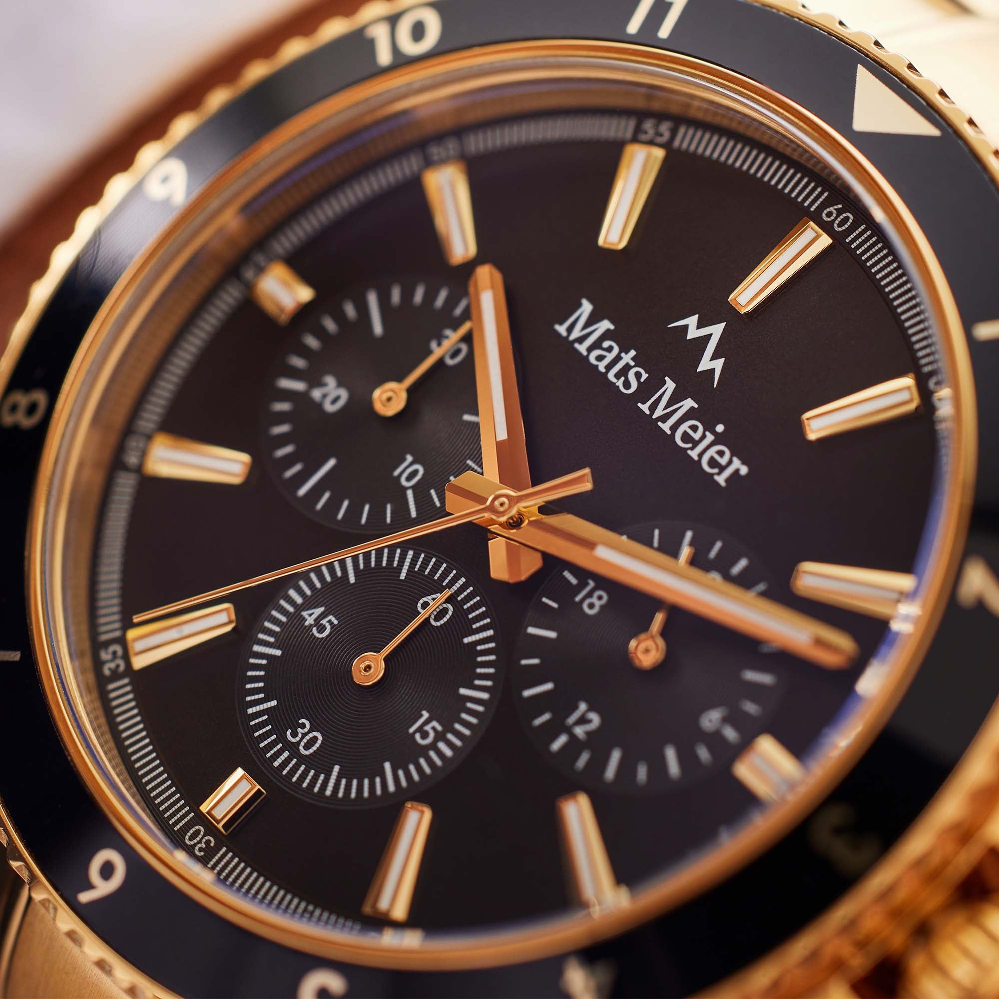 Mats Meier Ponte dei Salti Chronograph Men'sWatch Gold-coloured and Black MM00509