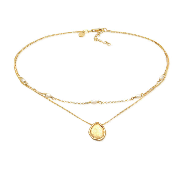 Elli 925 Sterling Silver Layered Choker with Coin 2004-BF-0007940-001