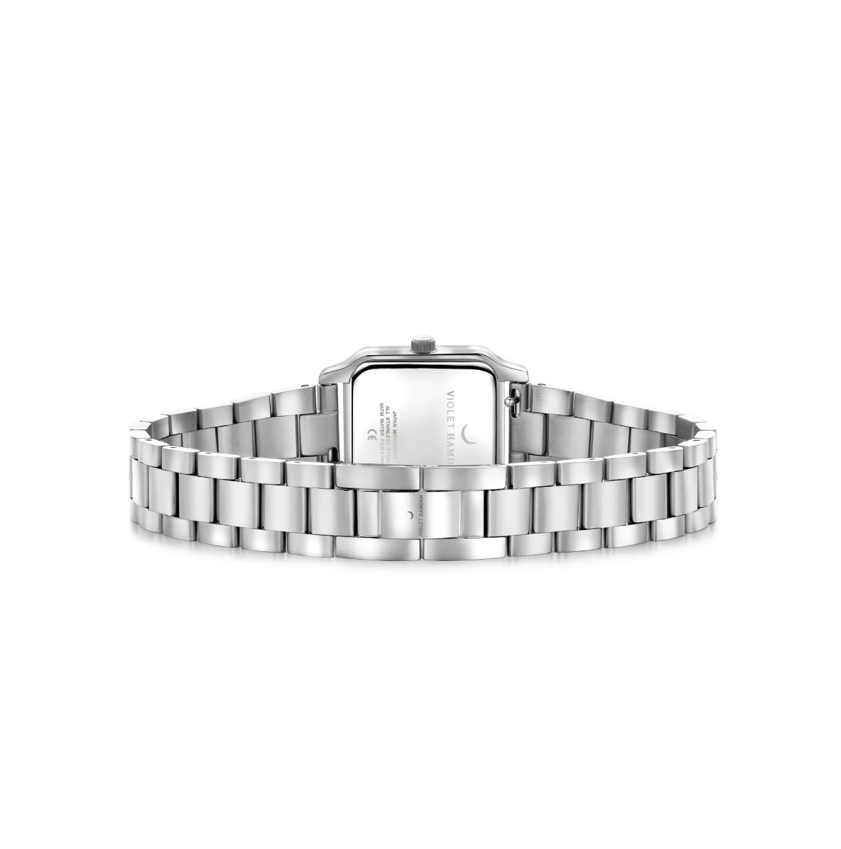 Violet Hamden Dawn Base Square Women's Watch Silver Coloured and Taupe VH09036