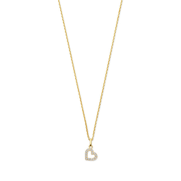 Beloro Jewels Monte Napoleone Valentina 9 karaat ketting met zirkonia BO340046