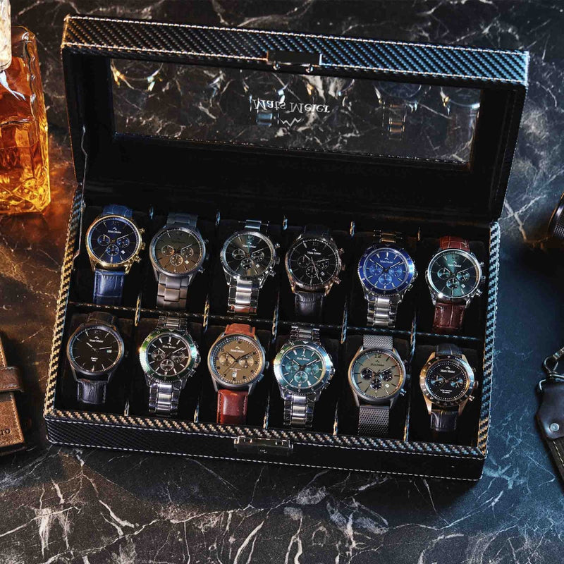 Mats Meier Mont Fort Zwarte Horlogebox voor 12 Horloges MM-Watchbox-1909-zoom-
