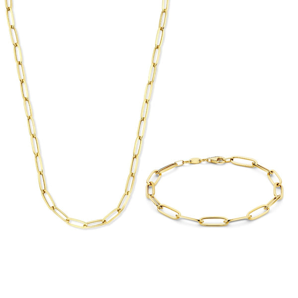 Cadeau d'Isabel 14 karaat gouden ketting en armband giftset