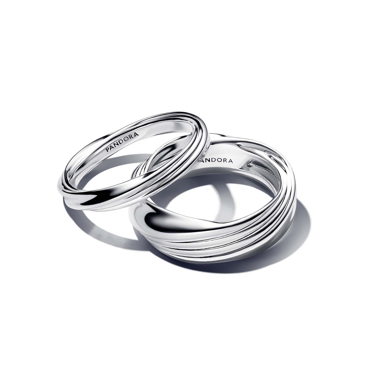 Pandora Essence 925 Sterling Silver Twisted Double Ring 193890C00-54