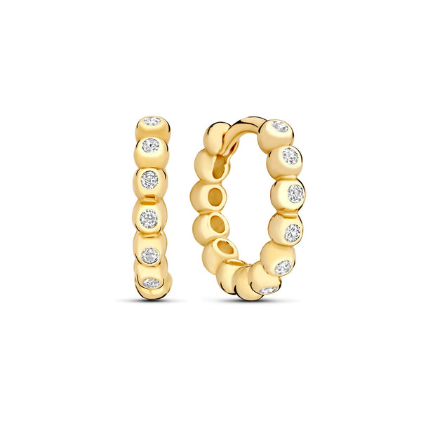Beloro Jewels Monte Napoleone Elena 9 karaat oorringen met zirkonia steentjes (8,3 mm) BO360114