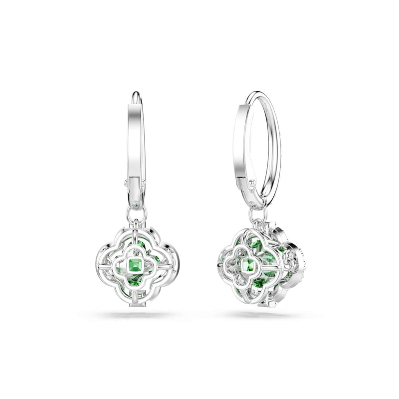 Swarovski Una Sparkling Dc Zilveren Oorhangers met Groene Kristal 5758001-zoom-