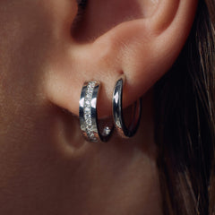 Parte Di Me Ponte Vecchio Santa Trinita 925 sterling Silver Hoop Earrings PDM36106