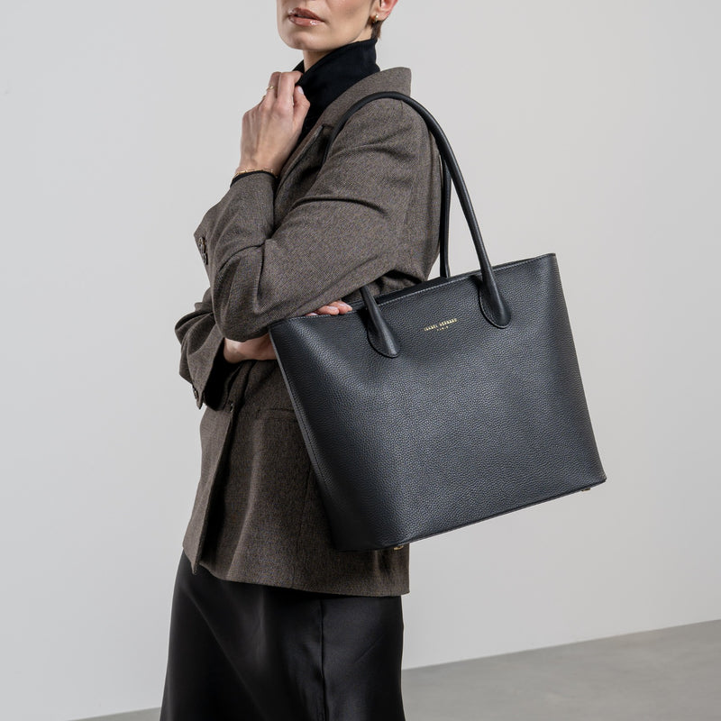 Isabel Bernard Honoré Lysanne Zwarte Kalfsleren Shopper IB25022-zoom-