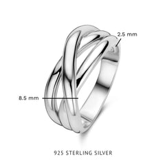 Parte Di Me Bibbiena Poppi Casentino 925 Sterling Silver Trinity Ring PDM33067-50