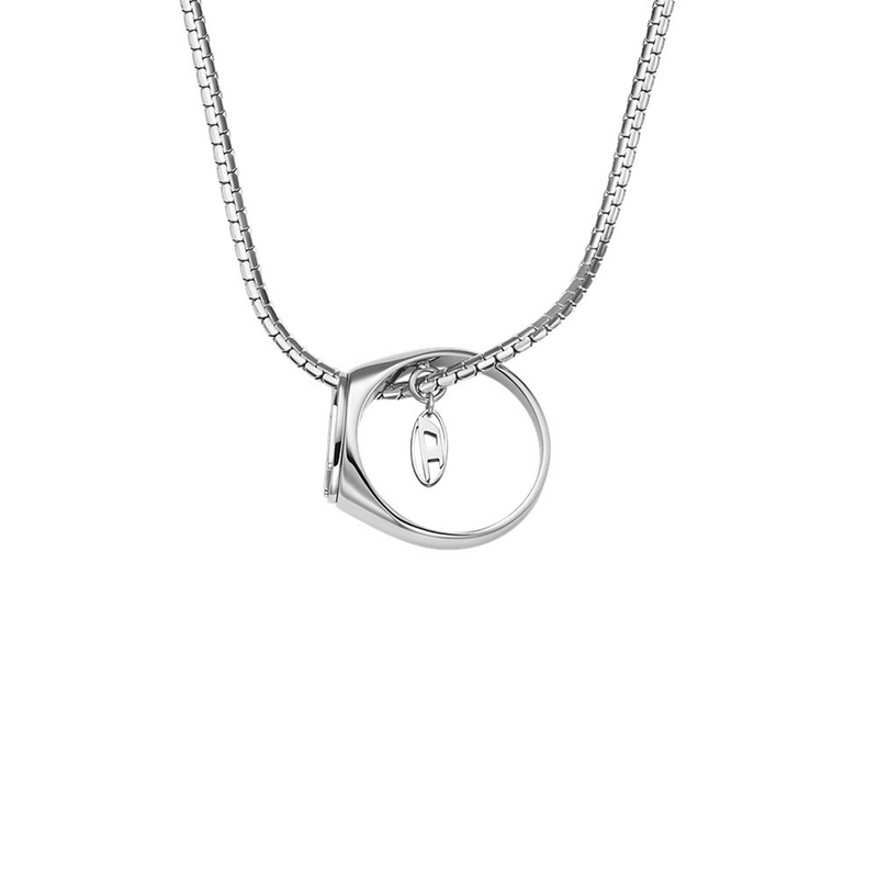 Diesel Oval D Logo Stainless Steel Necklace DX1644040-zoom-