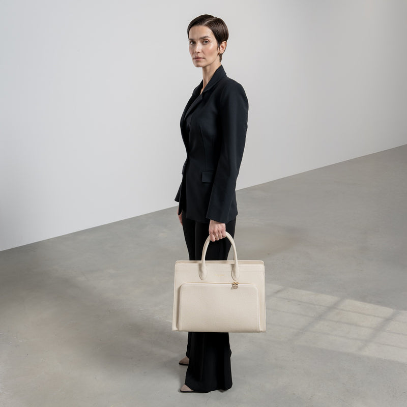 Isabel Bernard Honoré Nadine Crème me Kalfsleren Handtas IB25052-zoom-