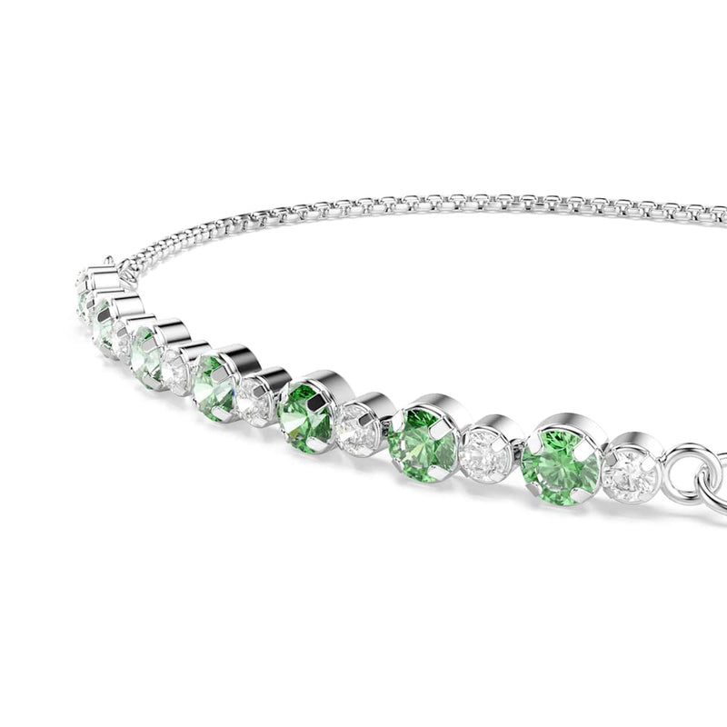 Swarovski Matrix Tennis Zilveren Armband met Groene Accenten 5758987-zoom-