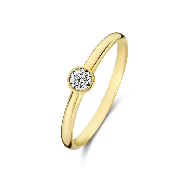 De la Paix Inaya 14 karaat gouden ring met diamant 0.03 karaat