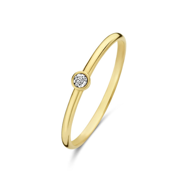 De la Paix Inaya 14 karaat gouden ring met diamant 0.01 karaat