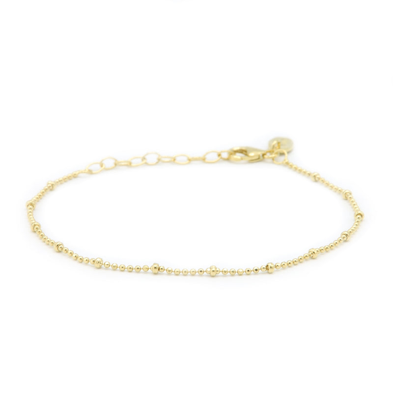 Karma 925 Sterling Silver Gold-coloured Dots Diamonds Bracelet 94127GP (Length: 16.50 - 19.00 cm)-zoom-