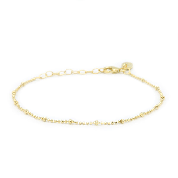 Karma 925 Sterling Silver Gold-coloured Dots Diamonds Bracelet 94127GP (Length: 16.50 - 19.00 cm)