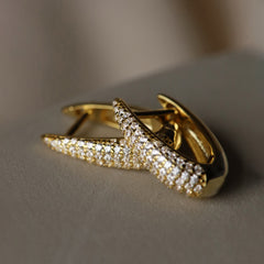 Karma 14 karat gold plated Hoop Earrings M3214GP