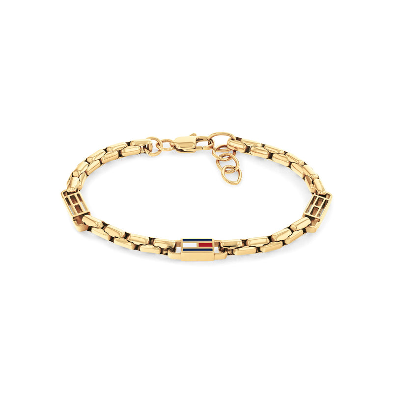 Tommy Hilfiger Roestvrij Staal Goudkleurige Heren Schakelarmband TJ2790675-zoom-