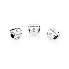 Pandora Silver Zuster Hart Charm 791946PCZ
