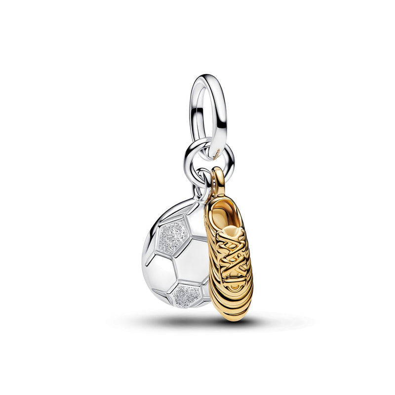 Pandora Moments Verguld Voetbalschoen Dubbele Hangende Bedel 764712C00-zoom-