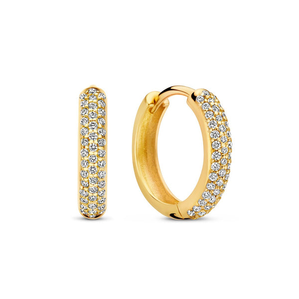 De la Paix Laure 14 karaat gouden oorringen met diamant 0.25 karaat
