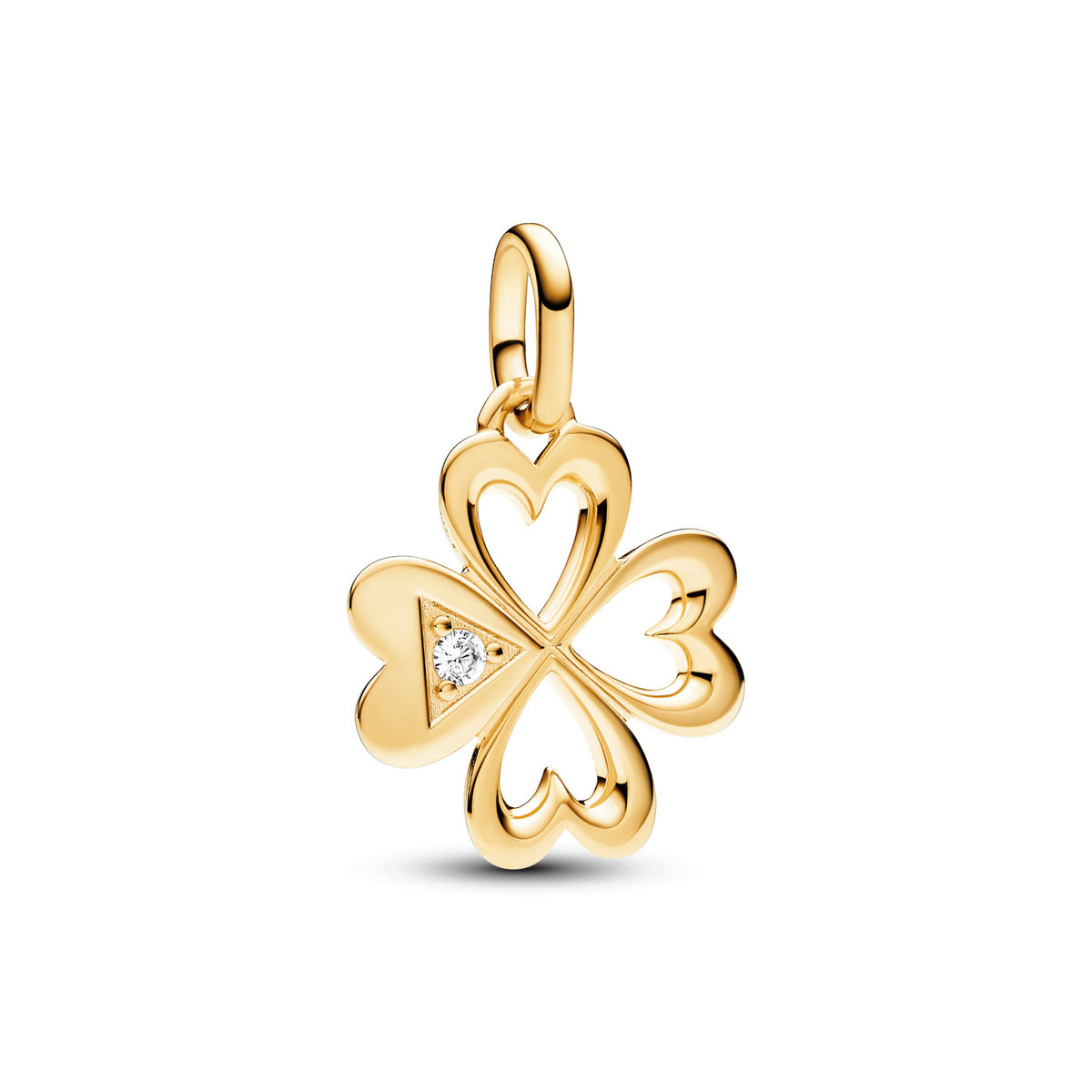 Pandora Me Heart Four-leaf Clover Charm 763034C01with14 Carat Gold Plating