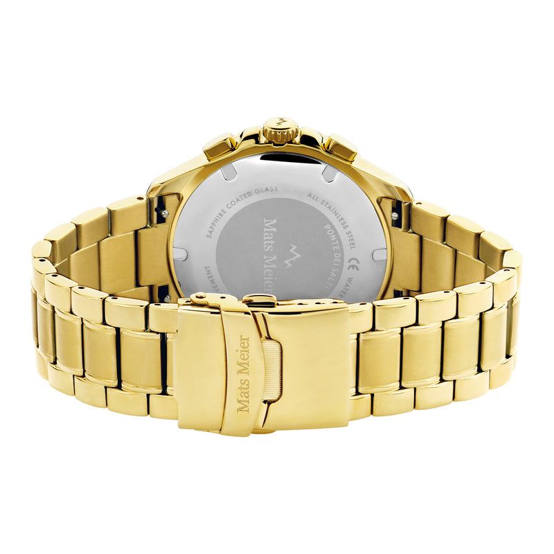 Mats Meier Ponte dei Salti Chronograaf Herenhorloge Goudkleurig en Groen MM00512-zoom-