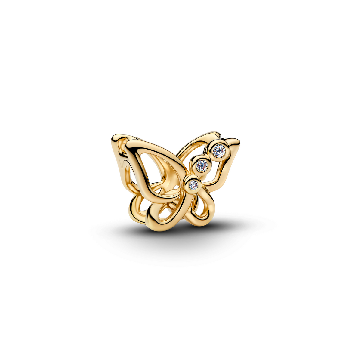 Pandora Moments Gold Plated Zirconia Butterfly Openwork Charm 764369C01