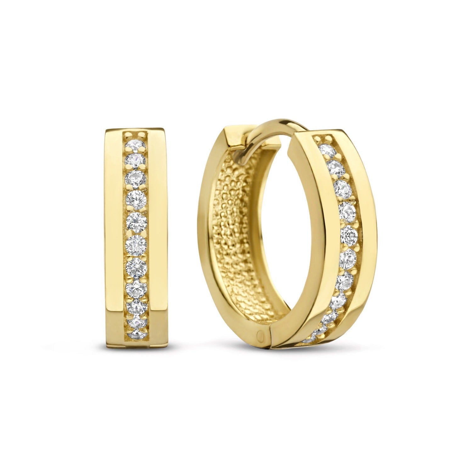 Parte Di Me Ponte Vecchio Santa Trinita 925 sterling Silver gold plated Hoop Earrings PDM36107