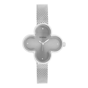 OOZOO Timepieces Silver and Grey Clover Women's Watch C11526